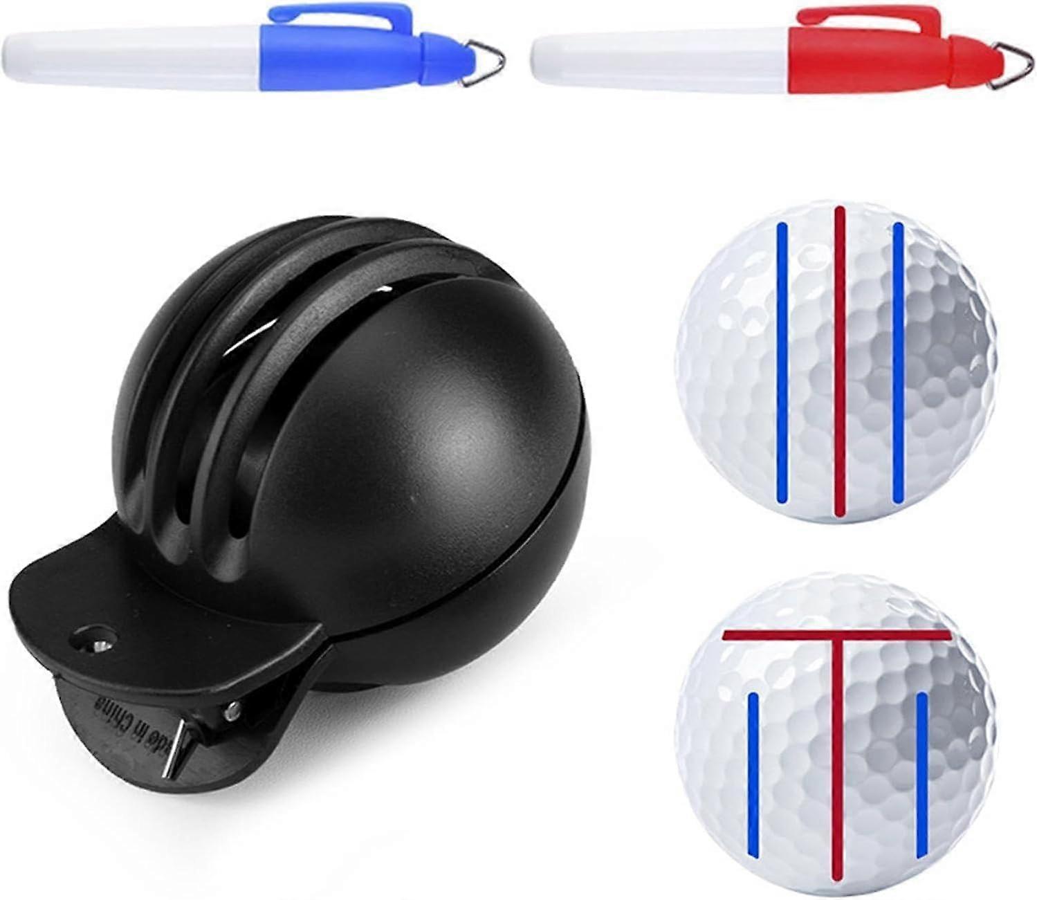 FadeResistant Golf Ball Liner Alignment Tool With 2 Ball Stamp Markers, Advanced Ball Marking Tool For OnCourse