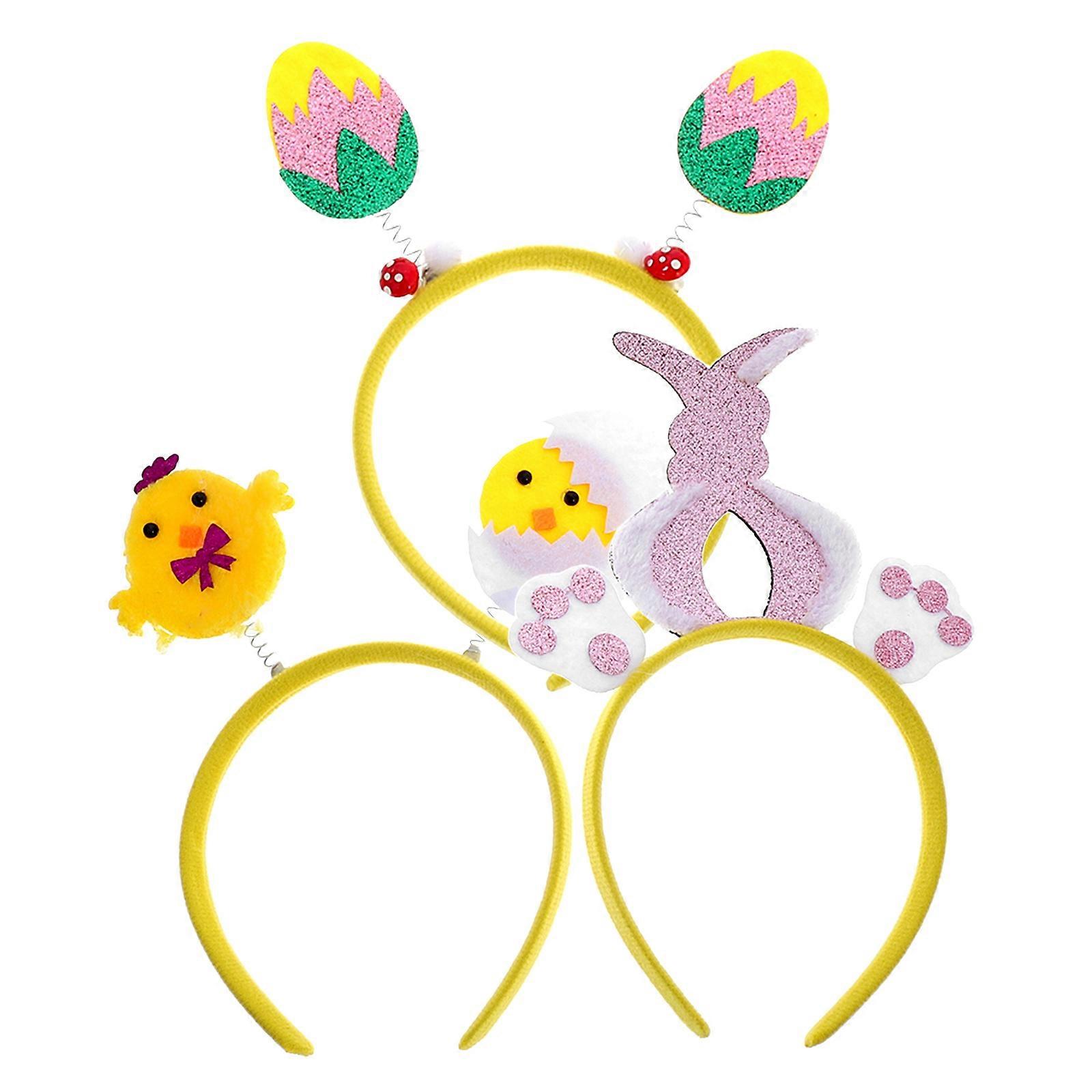 Holiday Easter Headband Cute Bunny Design with Eggs 6Pcs Accessory