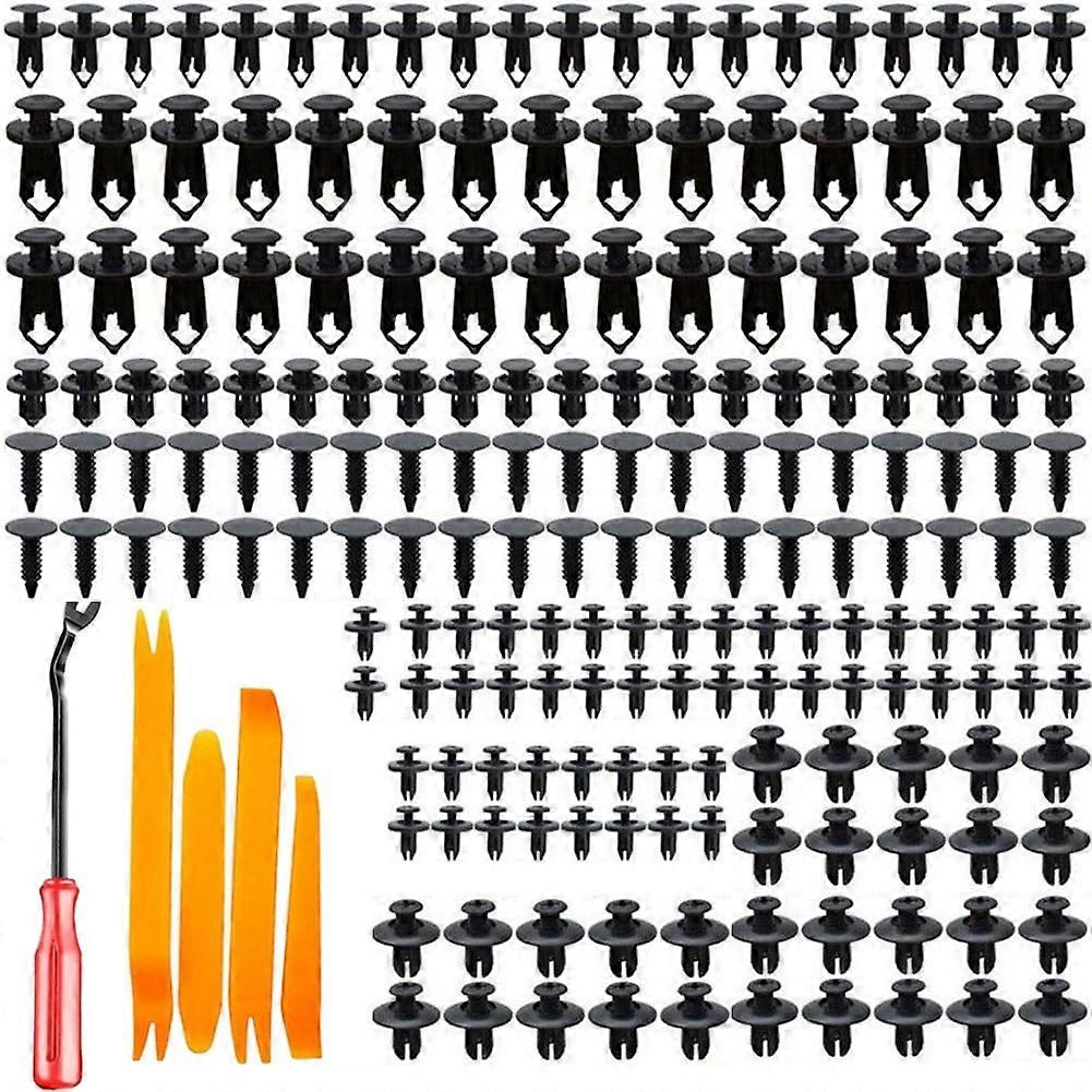 Benafini 190Pcs Car Bumper Door Push Pin Fastener Rivet Trim Panel Clips +5 Removal Tools