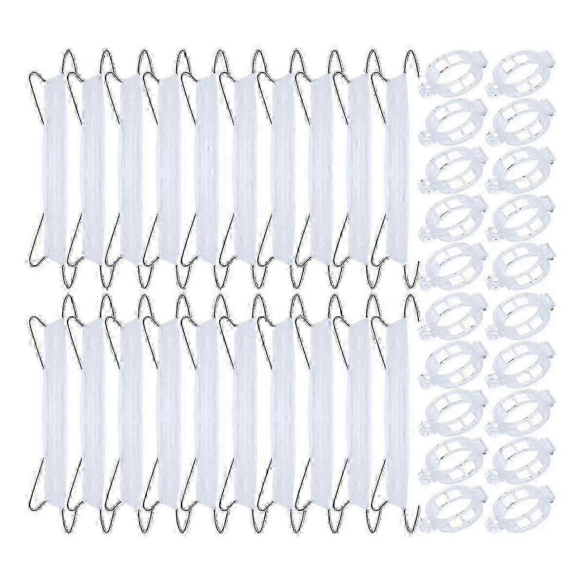 40pcs Tomato Hooks with String, Tomato Support Hooks, Tomato Holder Hooks & Plant Support Clips wit