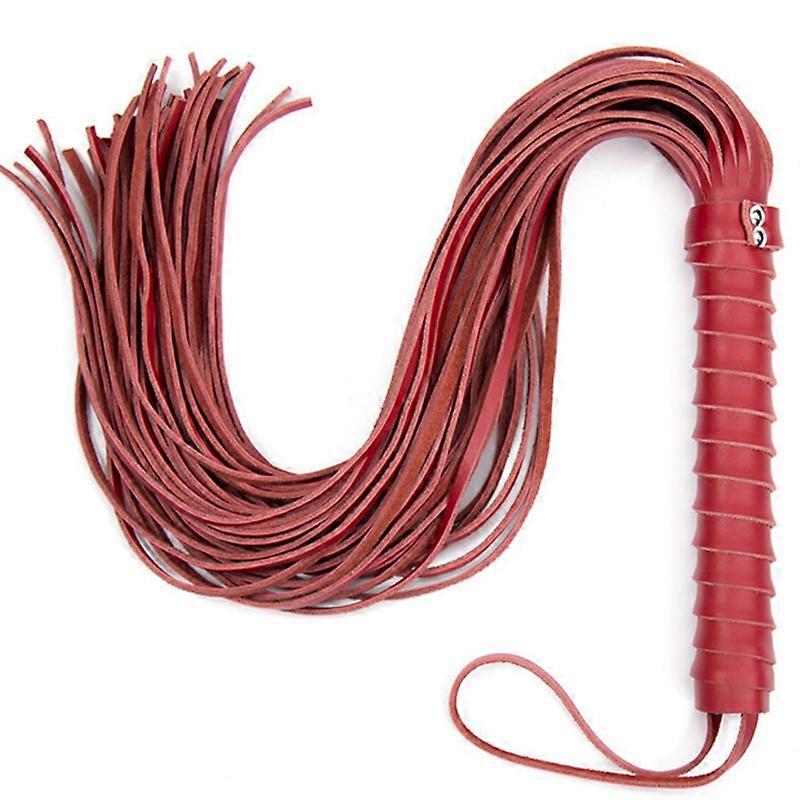 68CM Genuine Leather Tassel Horse Whip With Handle Flogger Equestrian Whips Teaching Training Riding Whips