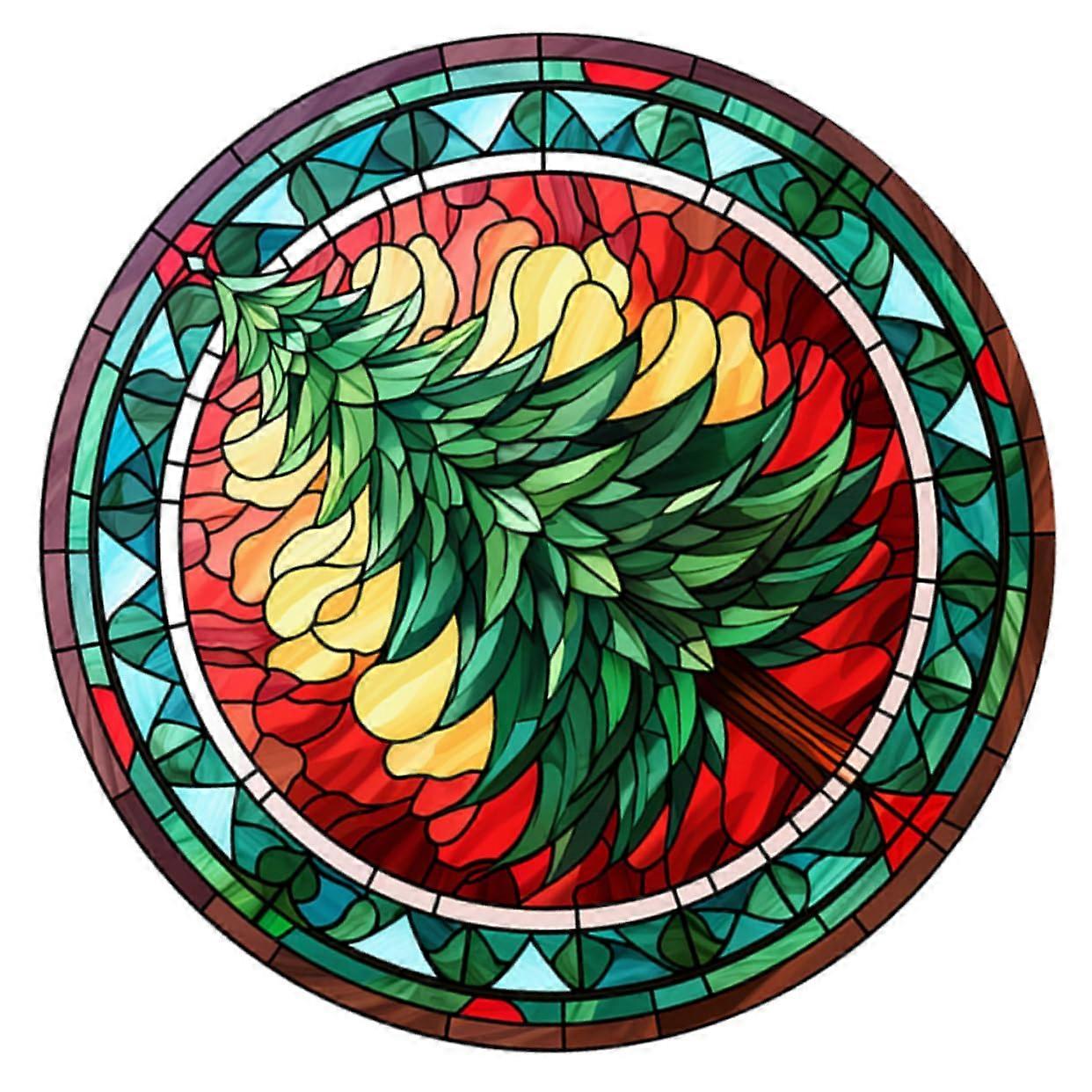 Christmas Tree Window Cling Static Sticker For Windows And Doors On Smooth Surfaces For Christmas Parties