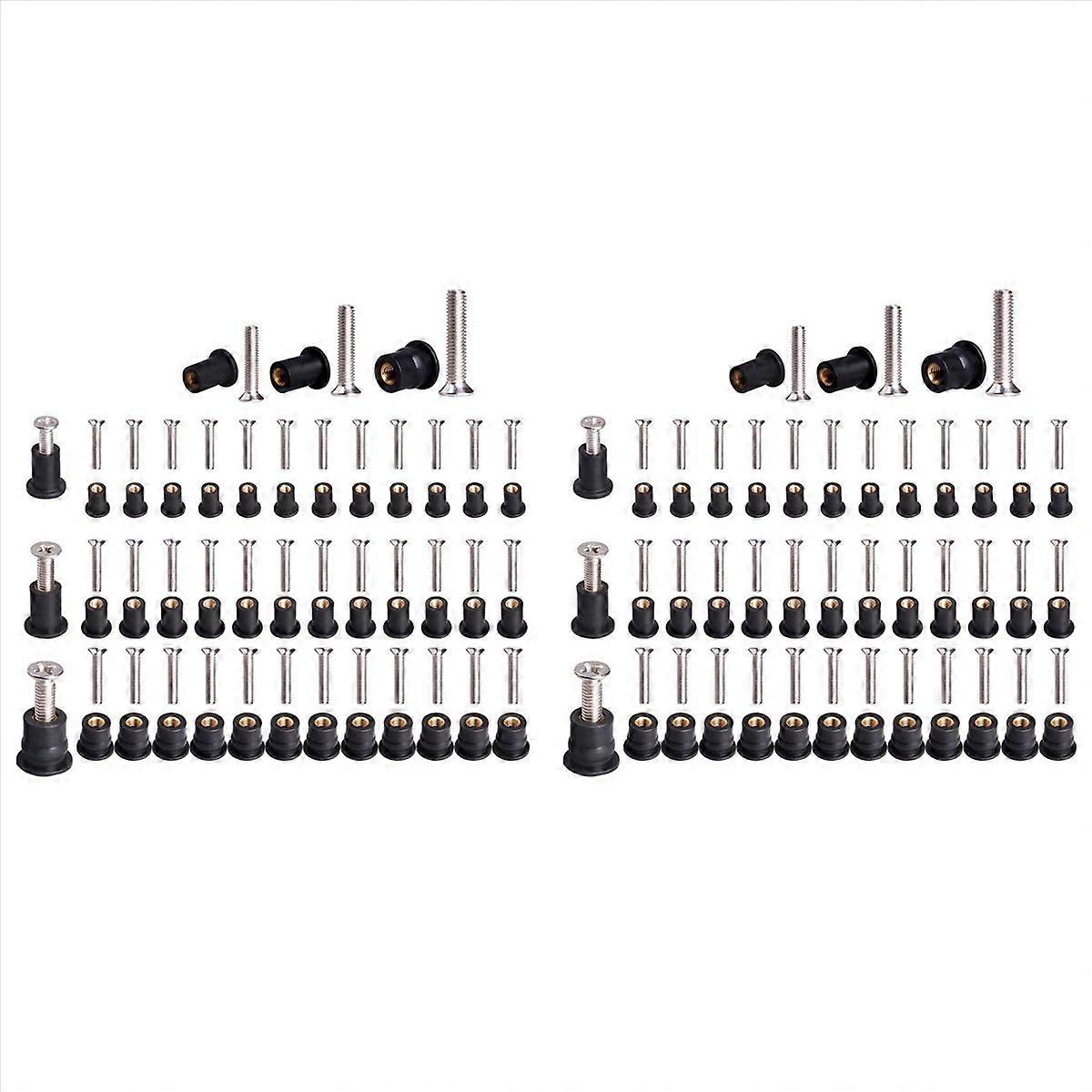 36 Pairs /M5/M6 Neoprene Well Nuts with Screw Bolts Well Nut Kit