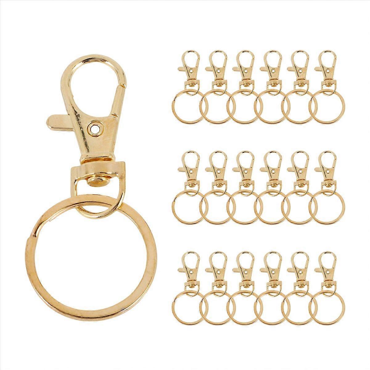 100PCS Swivel Clasps Lanyard Snap Hooks with Key Rings, Key Chain Clip Hooks Lobster Claw Clasps for
