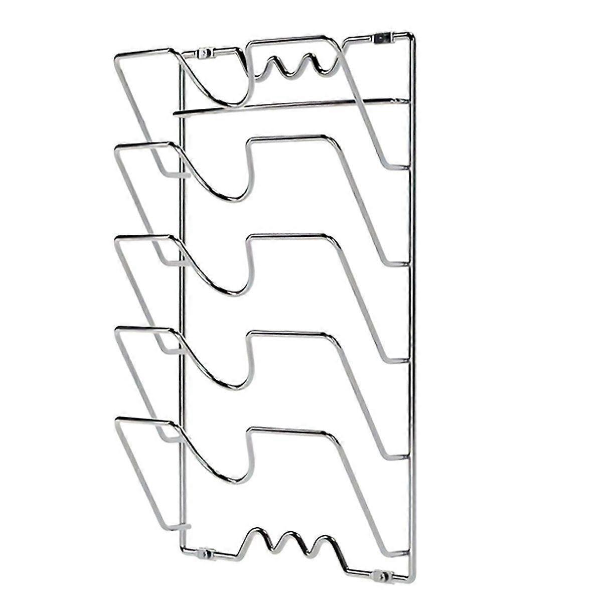 Metal Hanging Pot Cover Storage Rack, Multi-Layer Wall-Mounted Kitchen Storage Rack