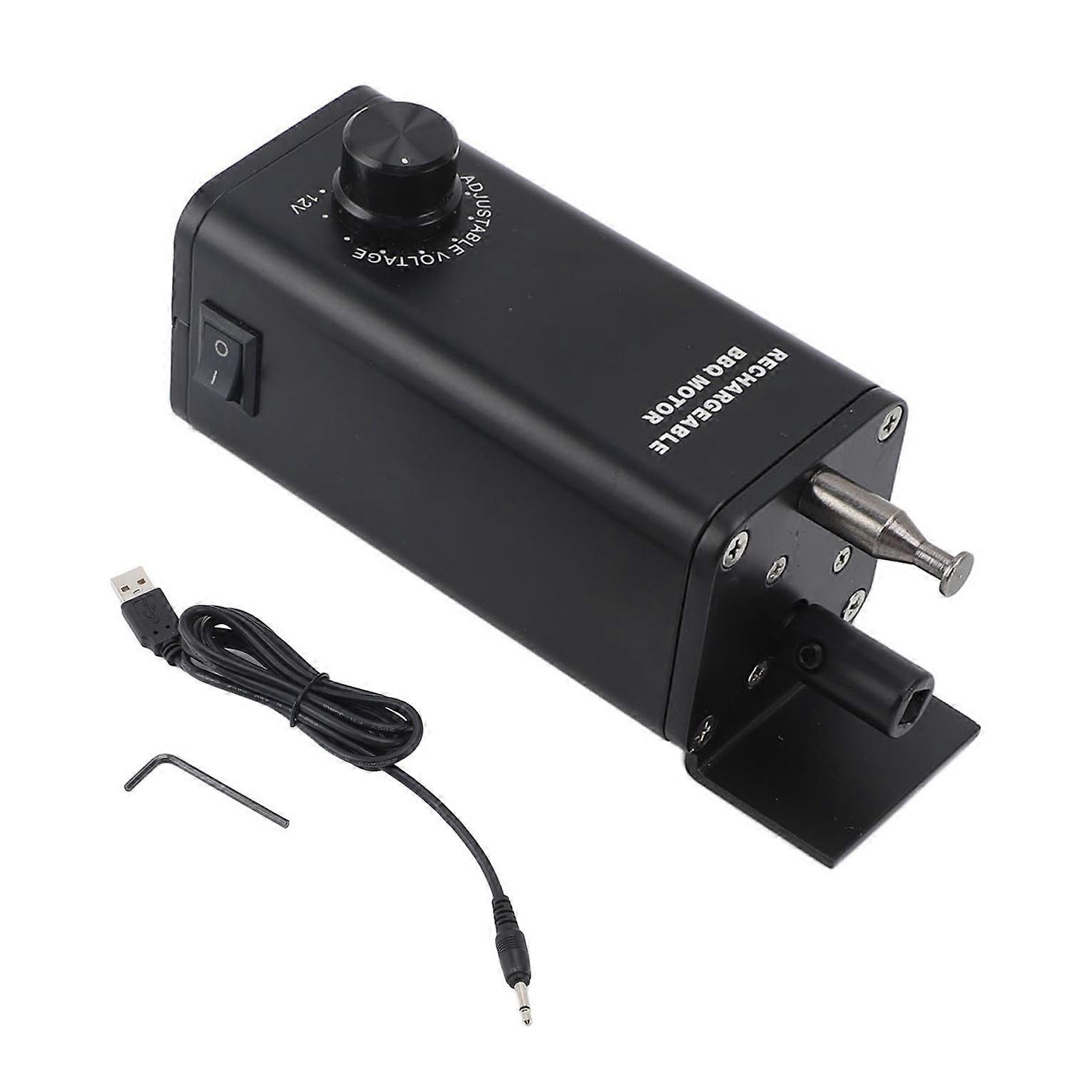 Rotisserie Motor Aluminum Alloy 10W 3 to 12V Adjustable Rechargeable DC Electric Grill Motor Replace