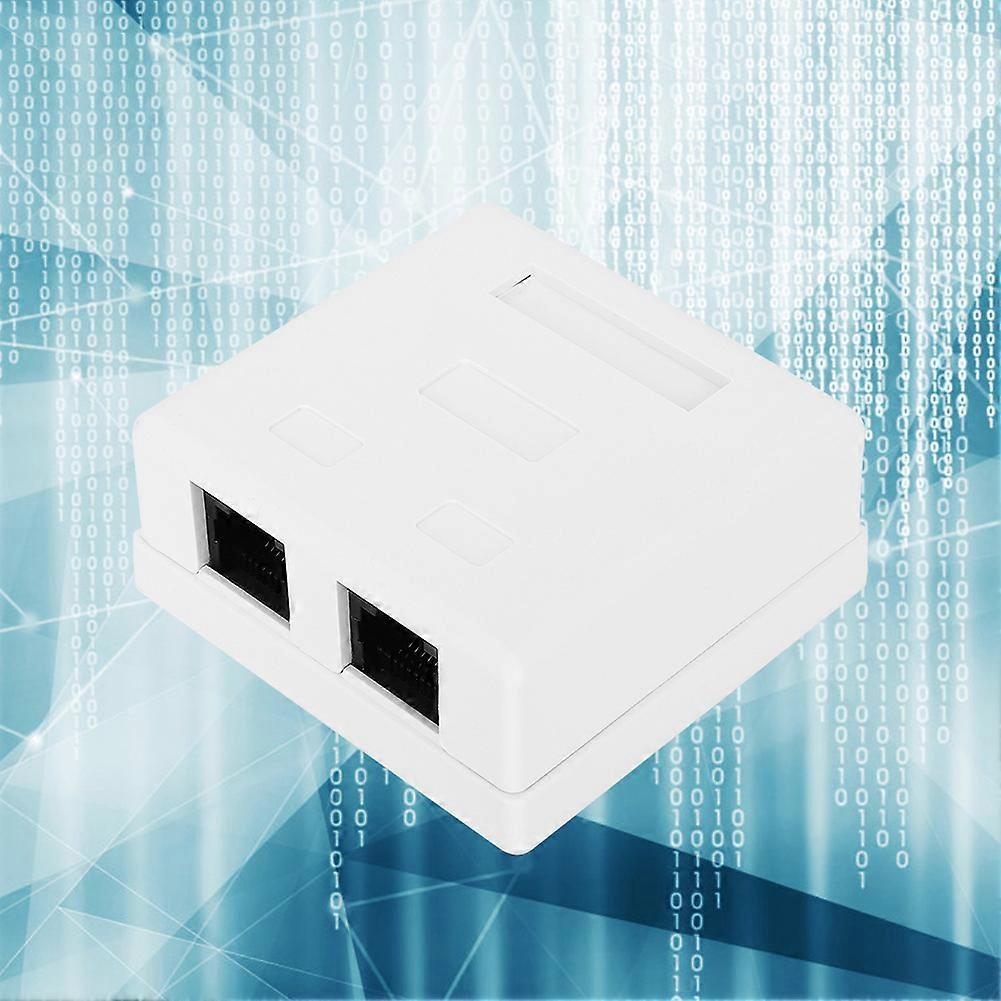 RJ45-8P8C Cat 6 Dual Port Networks Connector Surface Mounted Desktop Information Junction Box