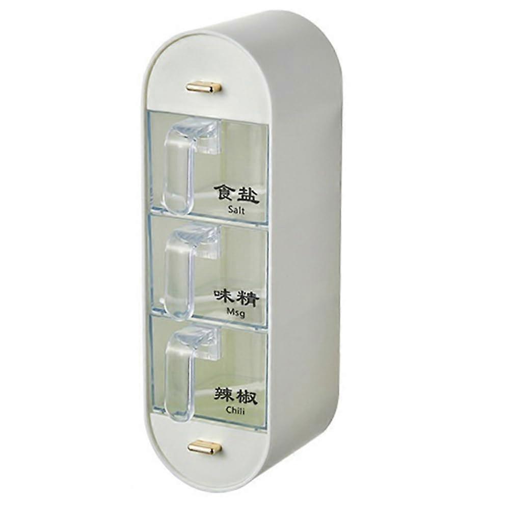 Seasoning Box Wall Mounted Condiment Pot Easy To Use Condiment Bottle Spice Storage Pepper Salt Sugar