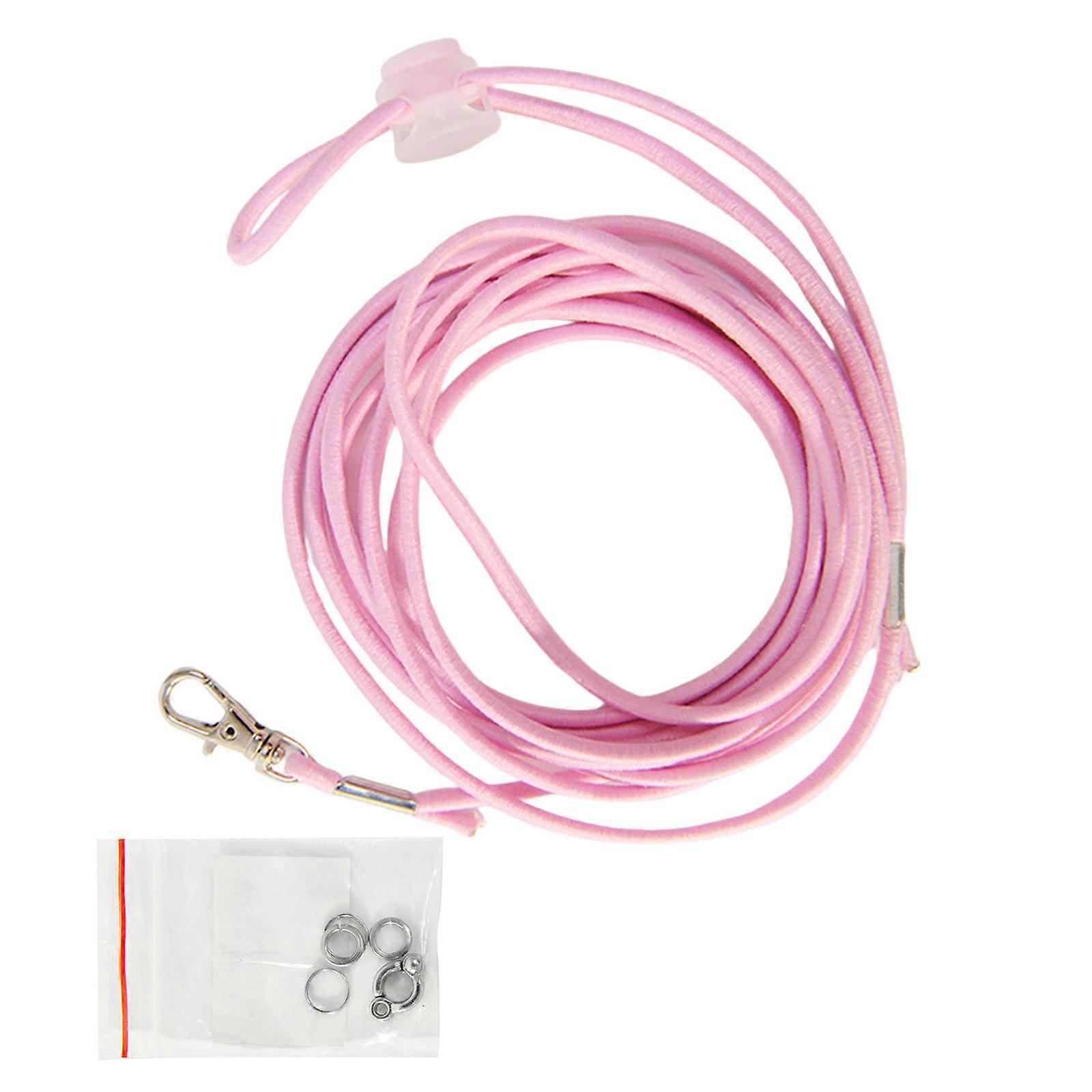 Elastic Bird Leash Parrot Flight Control Leash 9.84Feet Long Escape Proof Elastic Rope With Detachable Ankle Rings  Pink