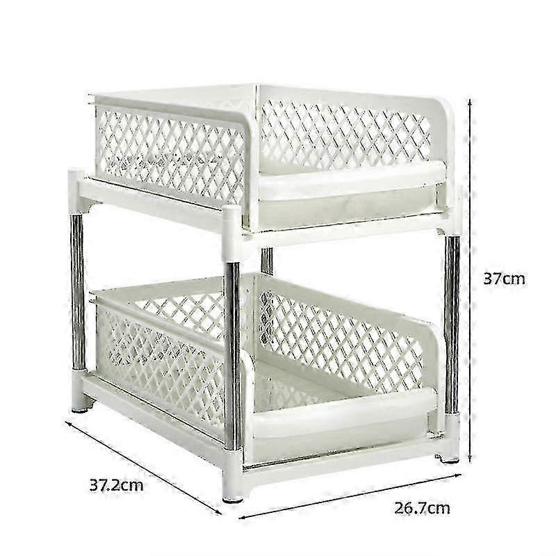 Double-layer Pull-out Racks Plastic Kitchen Racks Drawer-type Sink Countertop Storage Racks Seasoning Racks
