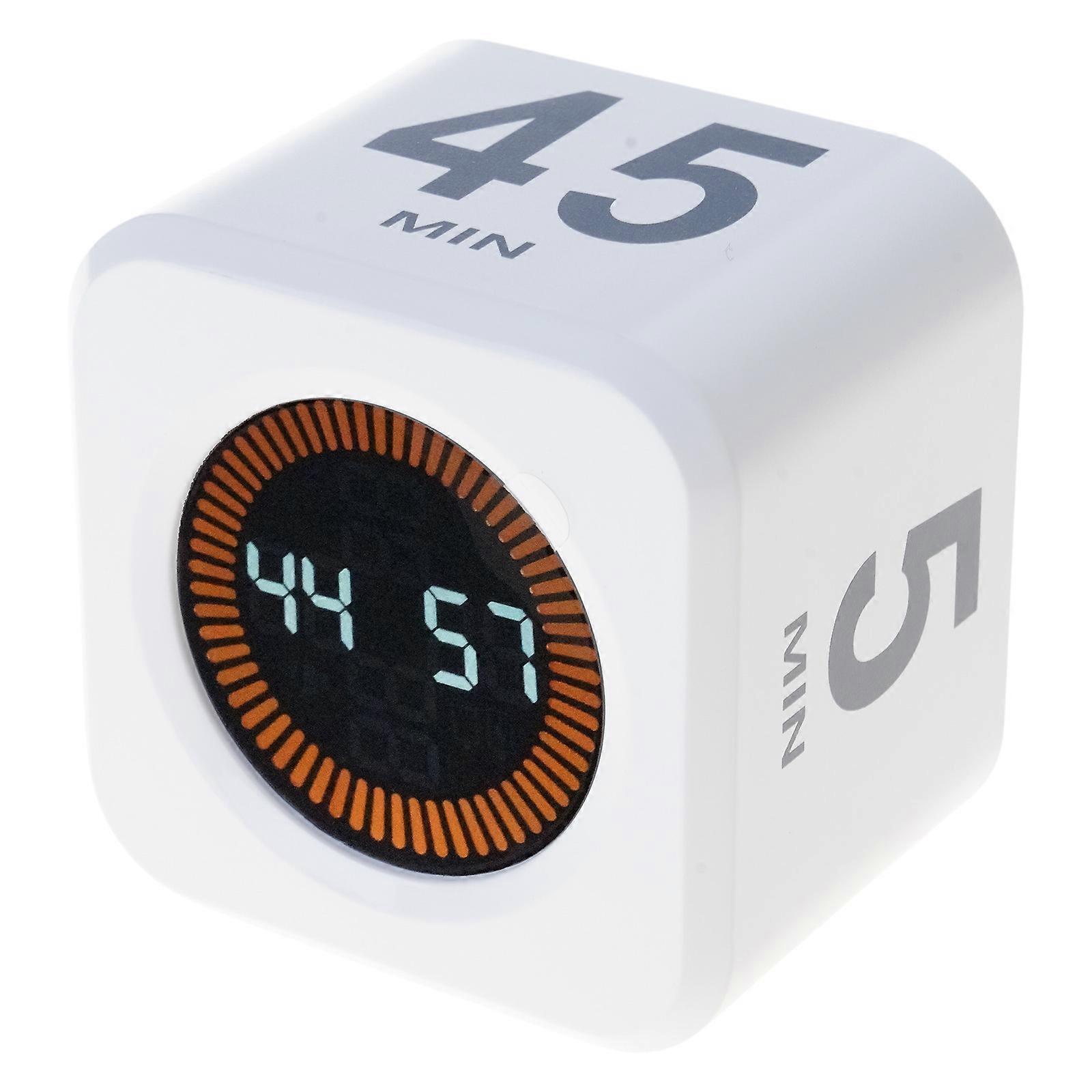 Gravities Induction Countdown Timer Cubes Shape Timer LED Display Digital Timer Desktop Decorations for Sturdy Use  White
