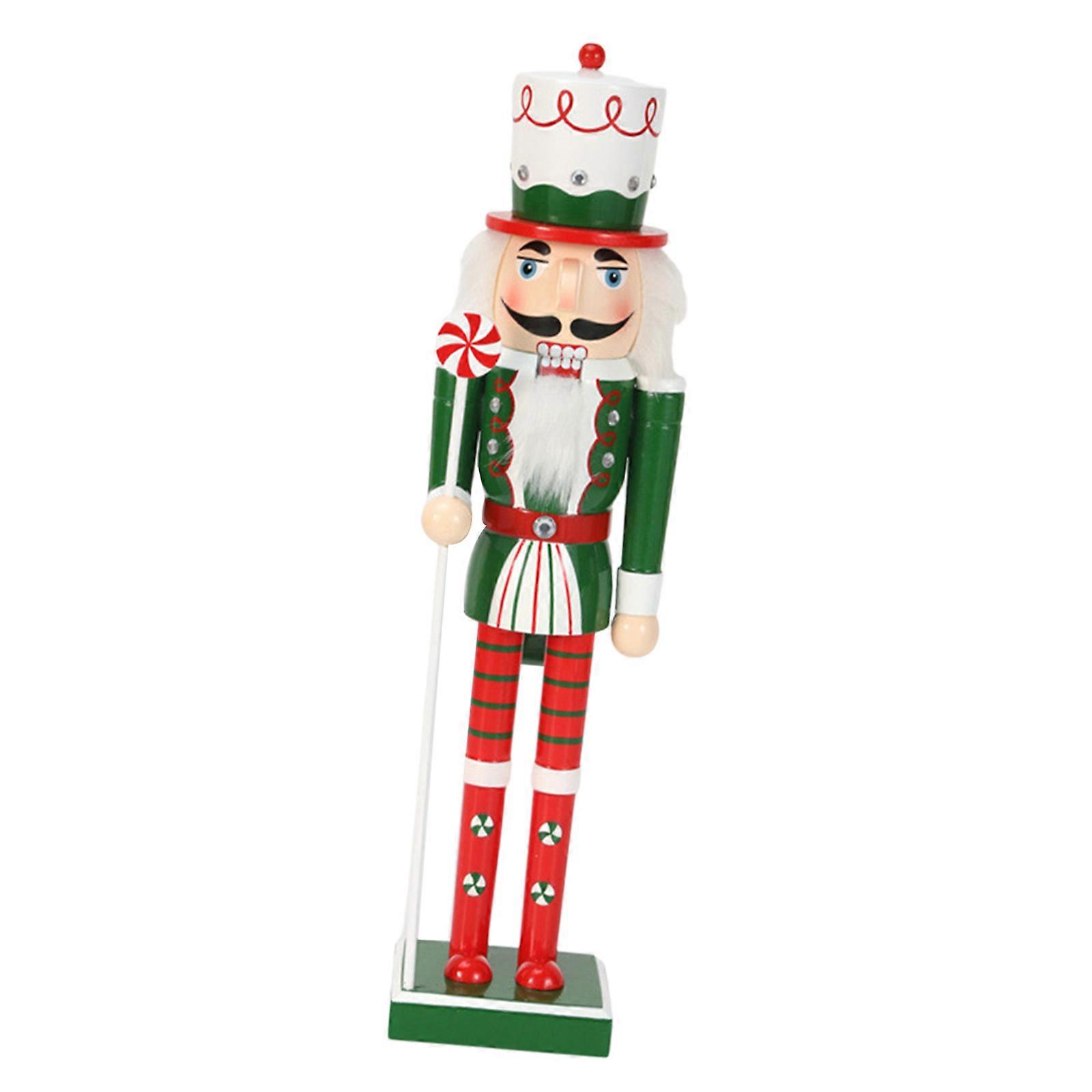Nutcrackers Display with Ribbon Scepter Home Decoration 50CM Tall Nutcrackers Figure Candy Series for Christmas Display Multicolor