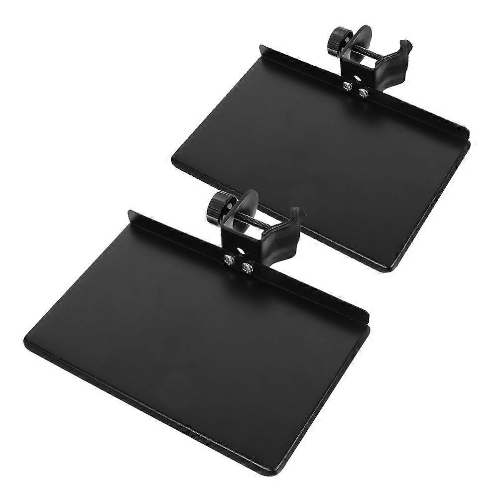 Black Microphone Stand Tray for Live Broadcast 2Pcs with Sound Card Rack