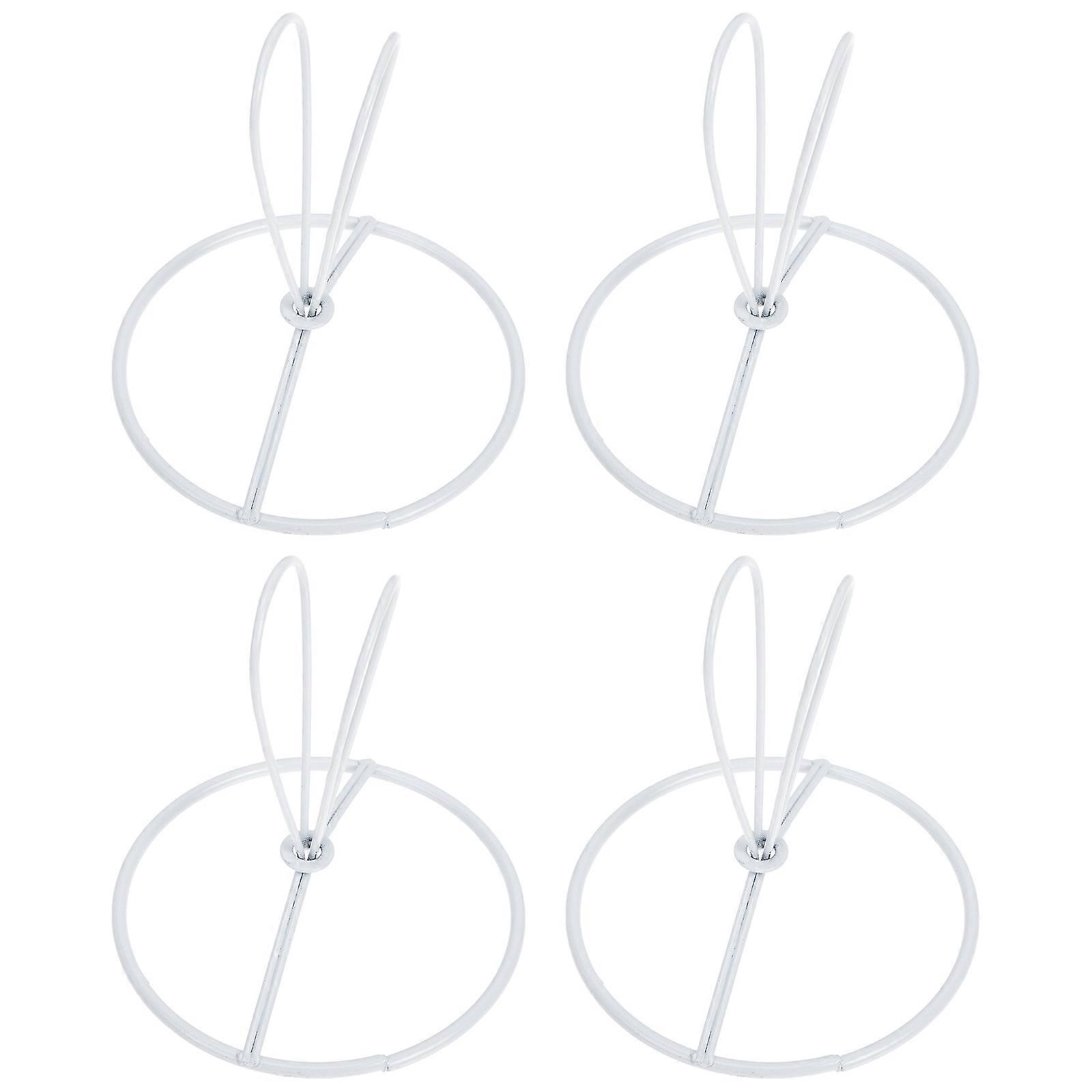 Metal Ring Support Lampshade Frame for Lights 16Pcs White Iron Cone