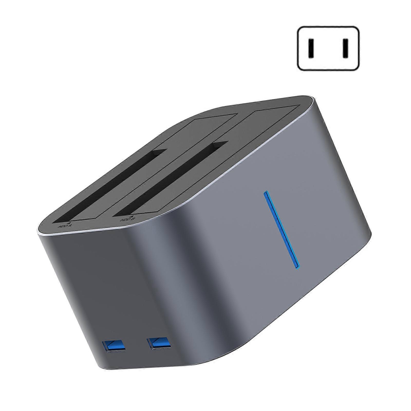 External Hard Disk Docking Station for 2.5/3.5Inch Drives with Double USB3.0 Port and Efficient Data Reader Multicolor