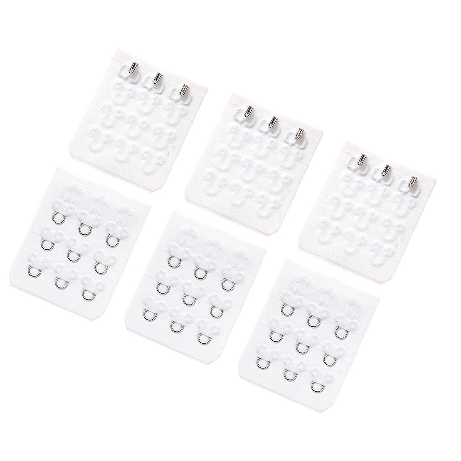 Soft Nylon Bra Extension 3pcs 3 Row Adjustable Clasps Seamlessly Underwear Support and Postures Enhancement  White A