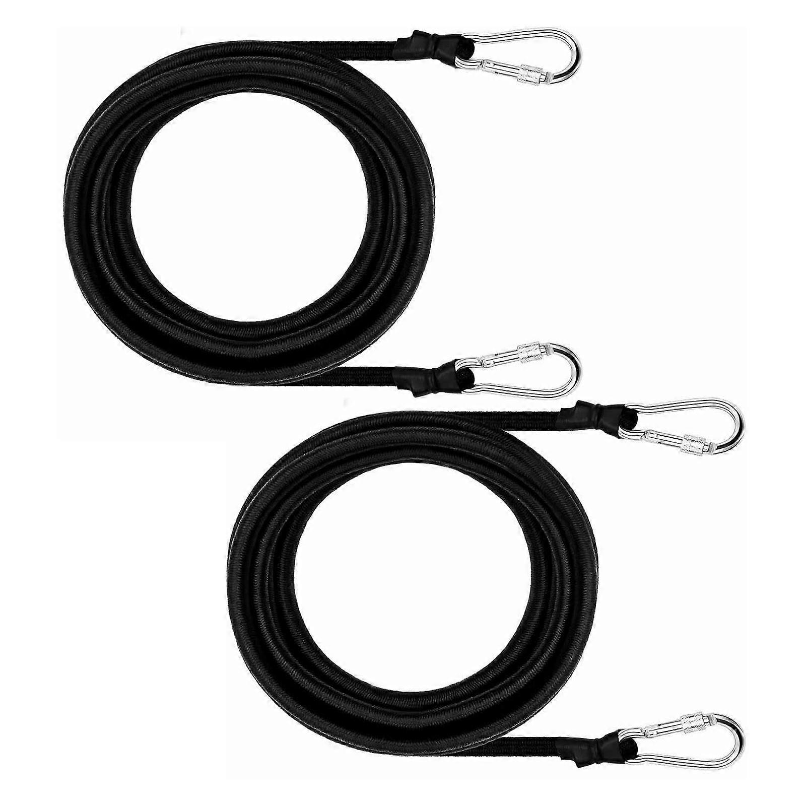 2pack Floating Pad Bungees Rope Elastics Tethers for Boats Docks Secure Tie Down Cord with Aluminum Hook Multicolor