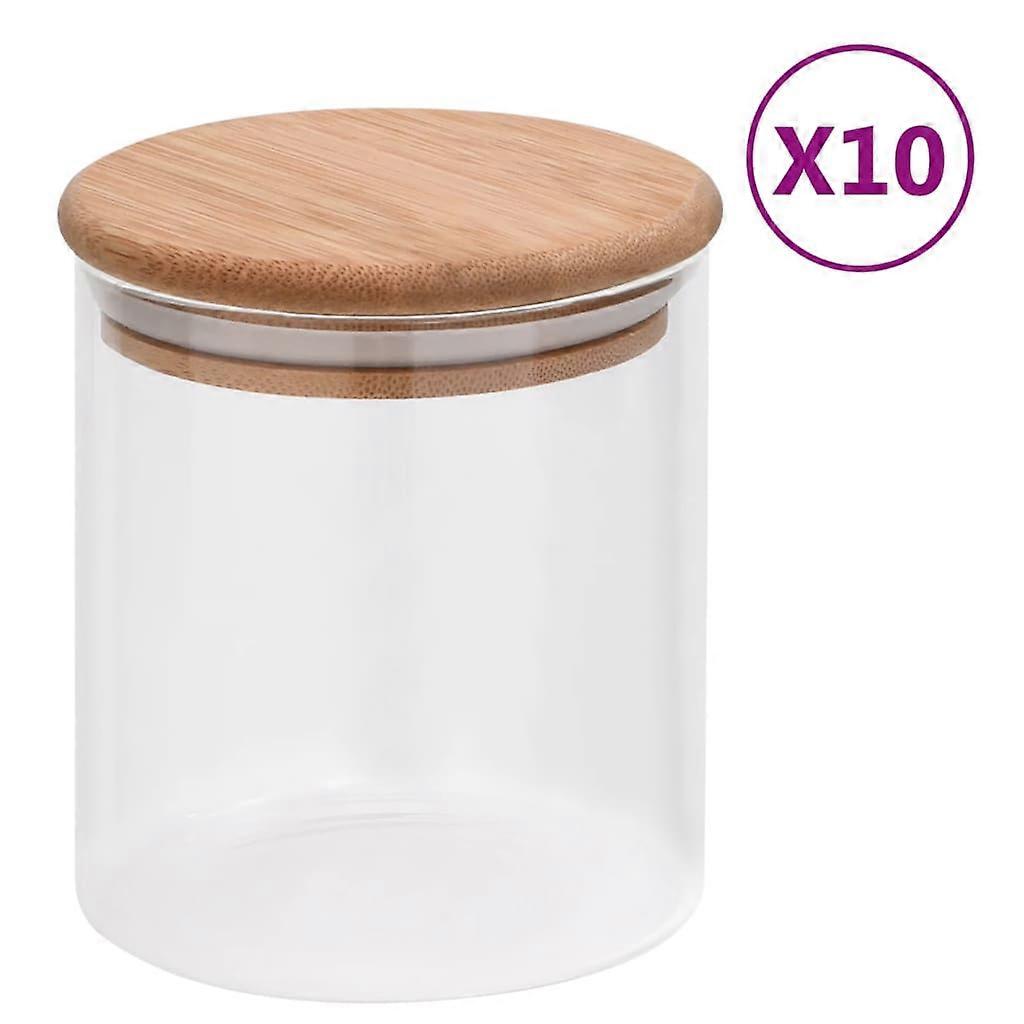 Storage jars with bamboo lids 10 pcs. 600 ml