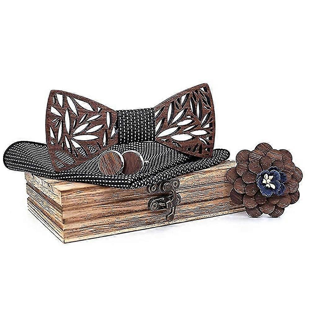 クラシックハンドメイドメンズウッドボウタイウッドハンドメイドボウタイ、ブラック