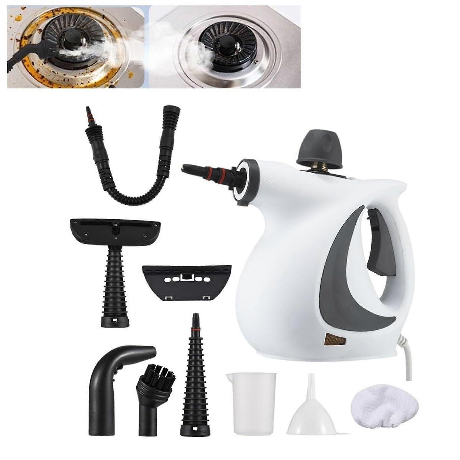 10 in 1 Handheld Pressurized Steamer for Floor, Upholstery, Grout, Car, Gray