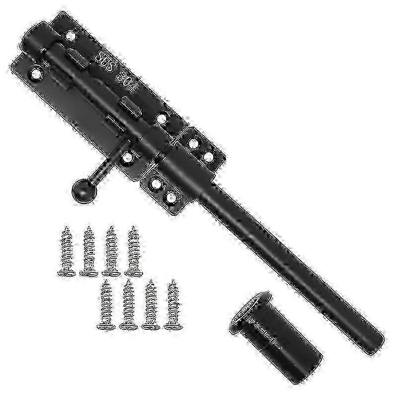 Heavy Duty Slide Bolt Gate Latch with A Padlock, Horizontal Bolt Latch Floor Latch Hardware and Lockn