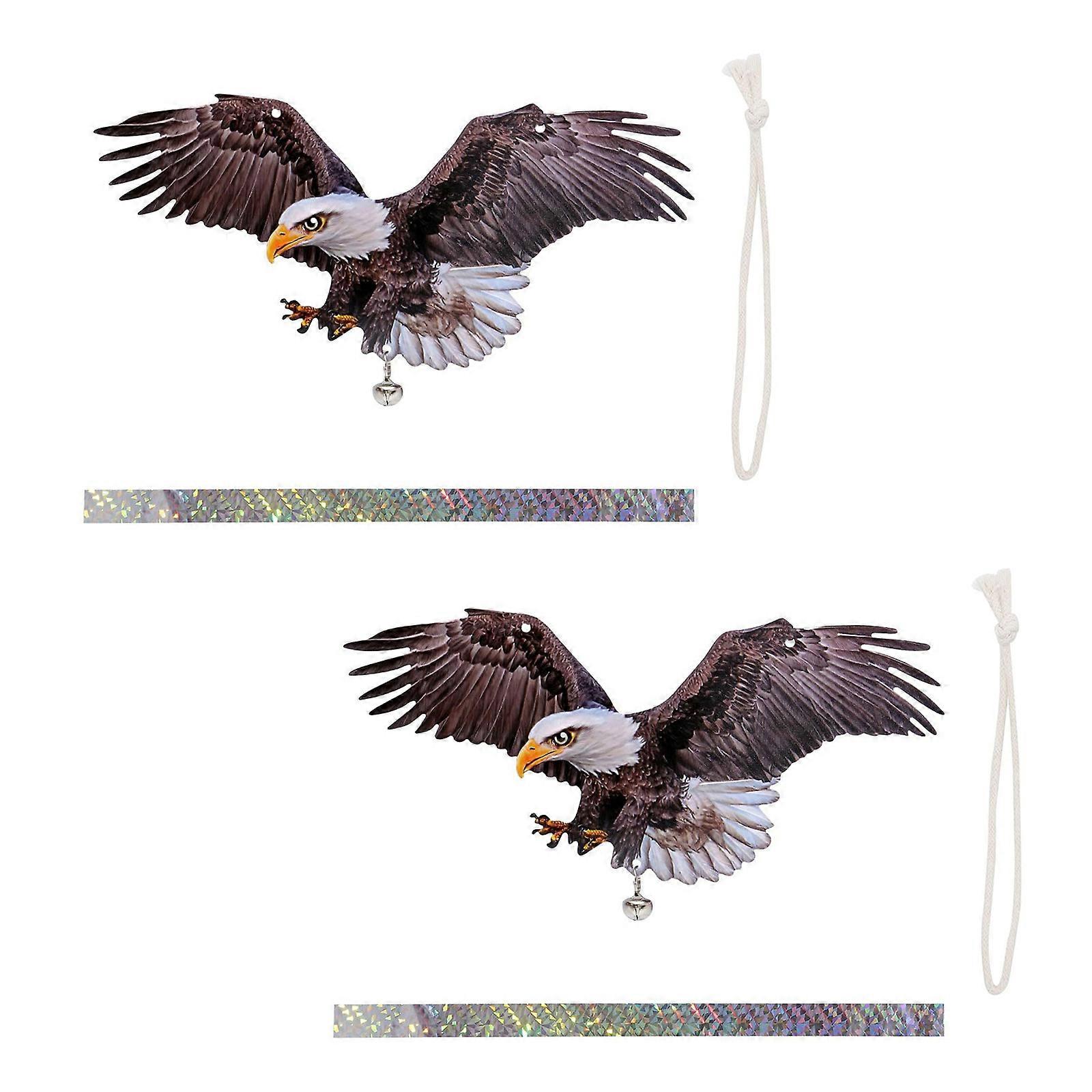 Double Faced Acrylic Owl Sculptures Including Reflective Accessories for Balcony Bird Control Multicolor