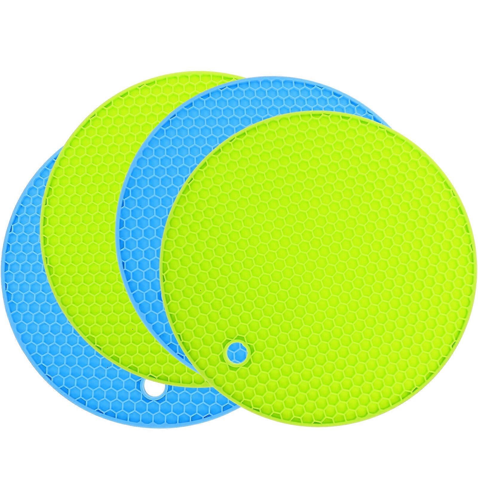 4pcs Jar Opener Pad Bottle Lid Gripper Pad Multi-functional Round Coaster Silicone Pot Mat