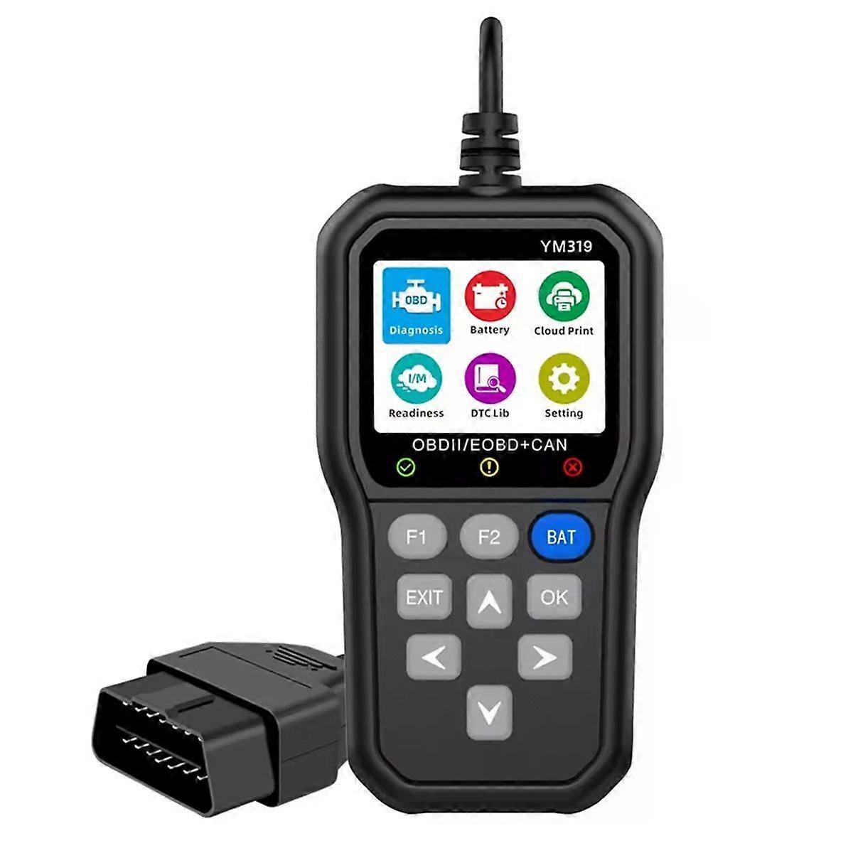 YM319 OBD2 Scanner Multi-Language Car Diagnostic Tool with Battery Tester and Code Reader