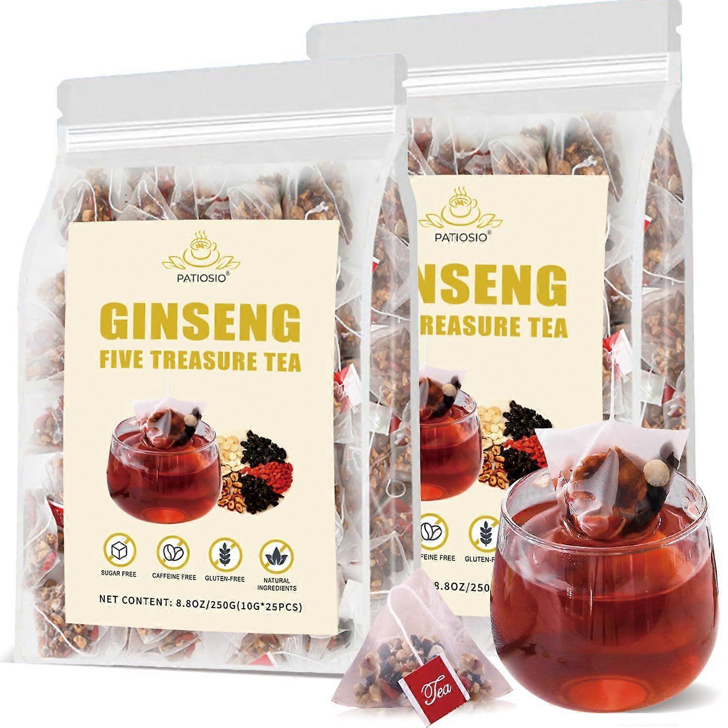 Ginseng Beş Hazine Çayı Böbrek Çayı-Wubao Çayı Ginseng Altı Hazine Çayı, Ginseng Kırmızı Hurma Çin Bitki Çayı, Böbrek Temizliği Erkekler ve Wom için Detoks Çayı