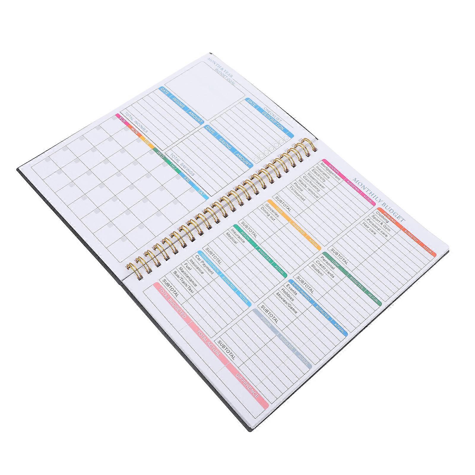 Cash Budget Book for Writing Practical Portable Paper Notebook