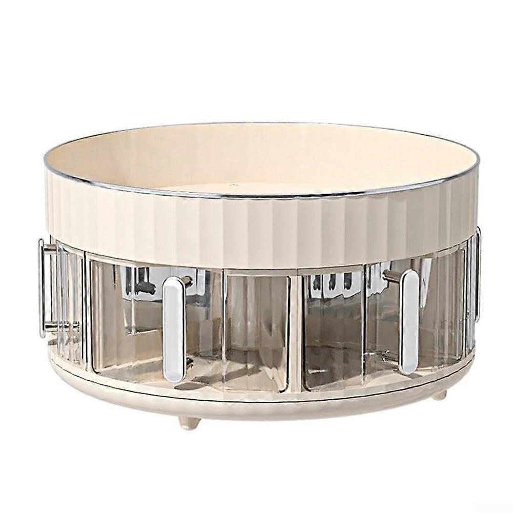 Rotating Spice Rack 360° Kitchen Countertop Organizer Adjustable Condiment Holder Single Layer White
