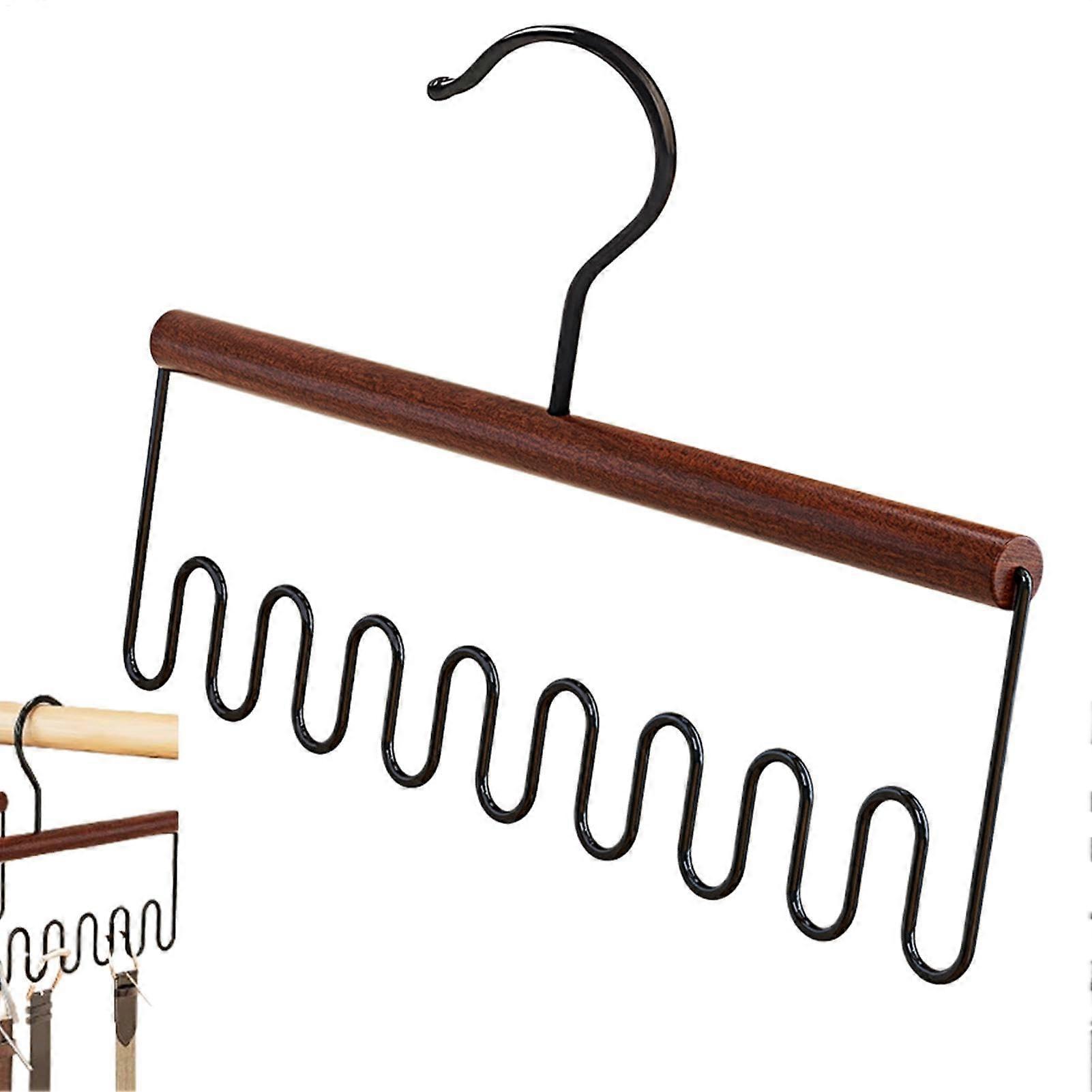 Bra Storage Hanger with Multi Hooks for Closet Organization, Wooden Underwear Organizer for Small Spaces and Dorm Wardrobes