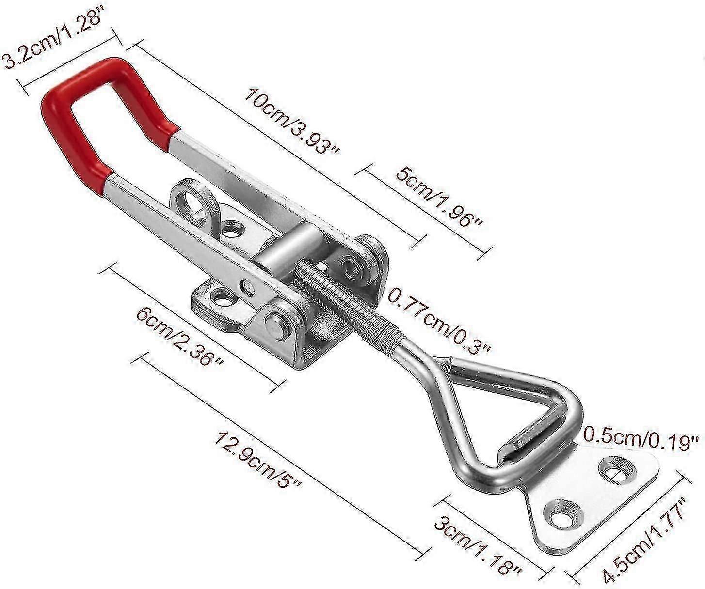Heavy Duty Toggle Latch Clamp - 660lbs Capacity, Adjustable with Lock Hole, Large Pull Action