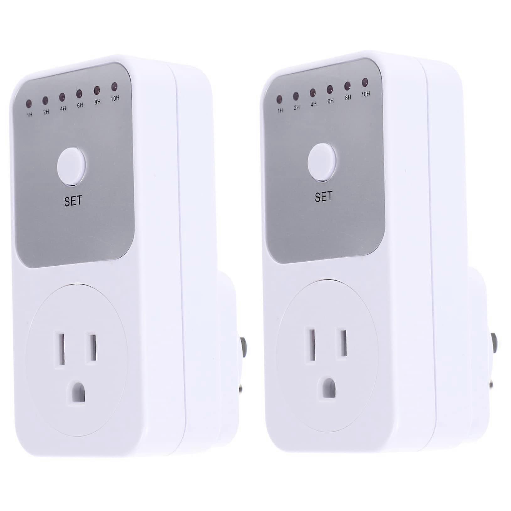 2Pcs Outlet Timer with Adjustable Hour Settings Auto Shut Off for Indoor Lights and Home Decor