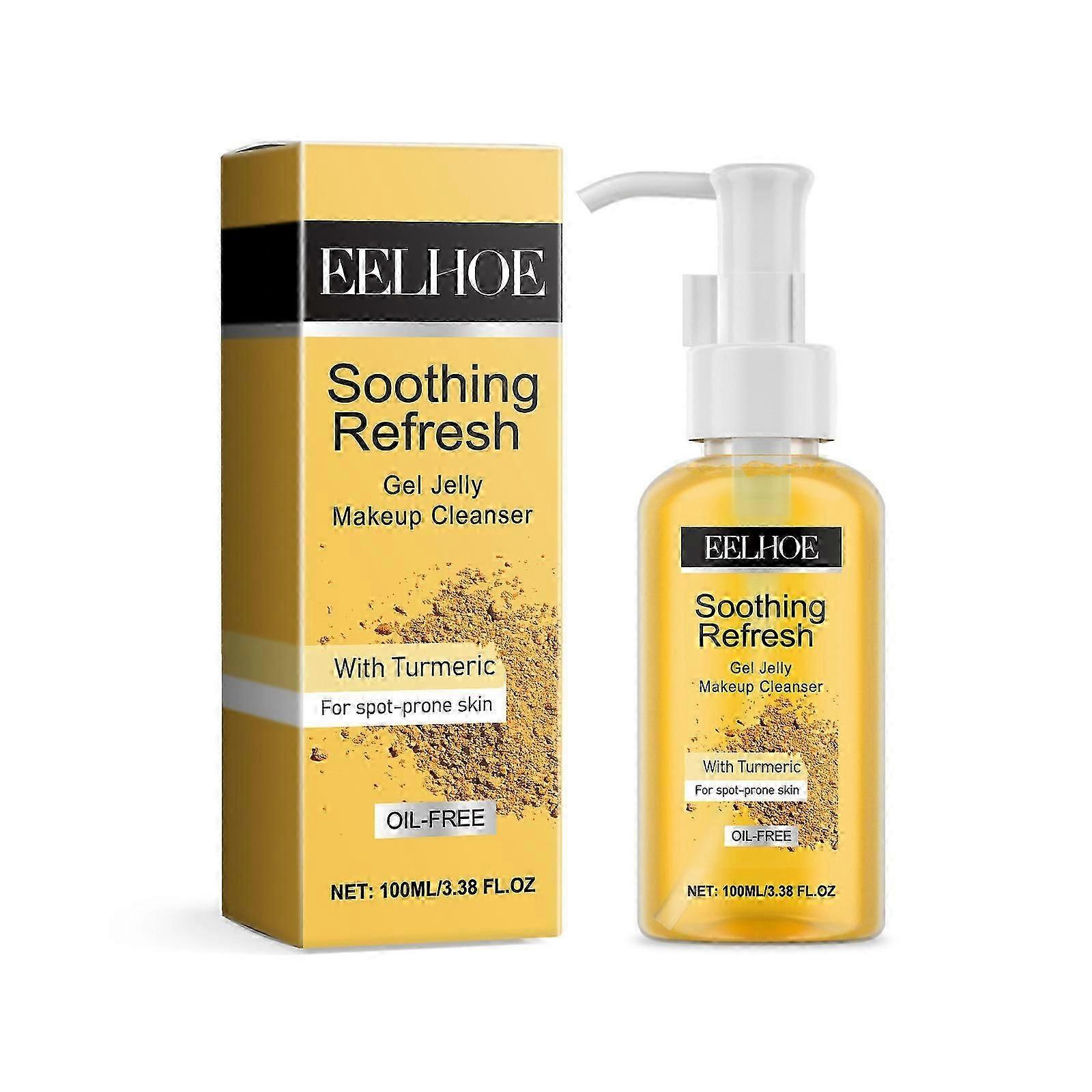 Turmeric Gel Makeup Cleanser  Gentle, Hydrating  Deep Cleansing with Lemon  Asparagus Extracts  Refreshing Makeup Remover for Sensitive Skin, Forms