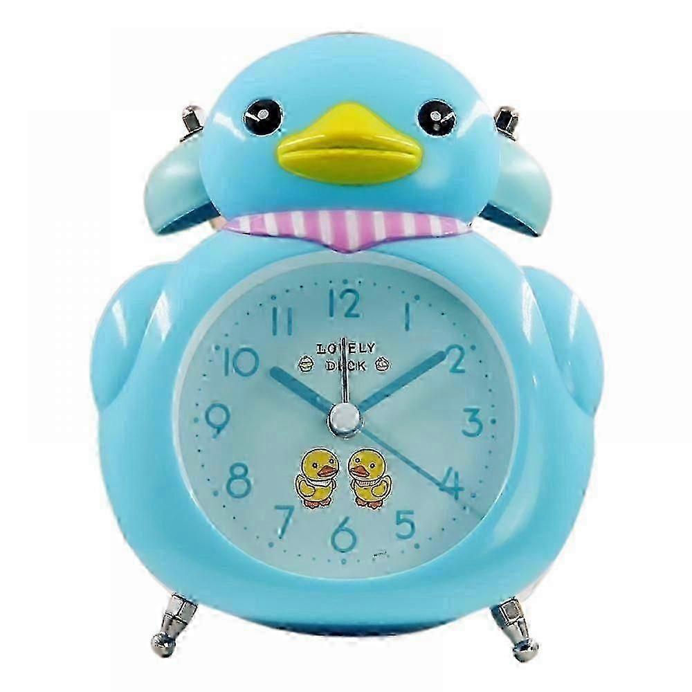 منبه بطة صفراء صغيرة كرتون لغرف النوم ، ساعة مكتب طلاب للأطفال ، ديكور المنزل الوردي