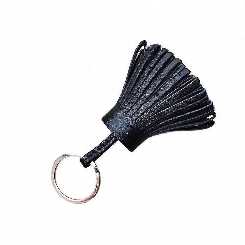 Leather Keychain with Tassel Pendant for Keys Wallet Handicraft Keyring Holder