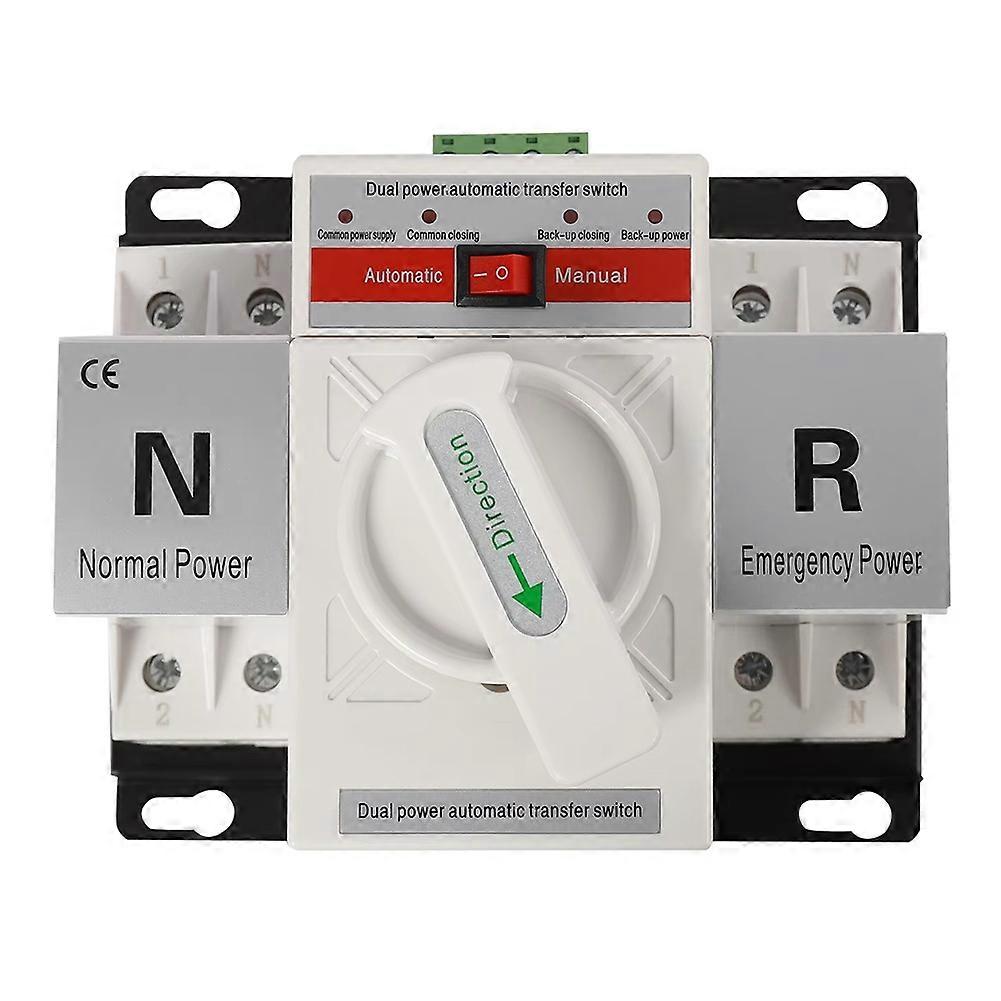 110V 220V 2P 63A Mini Dual Power Automatic Transfer Switches Toggle Controller Change-over Switch Self Cast Conversion