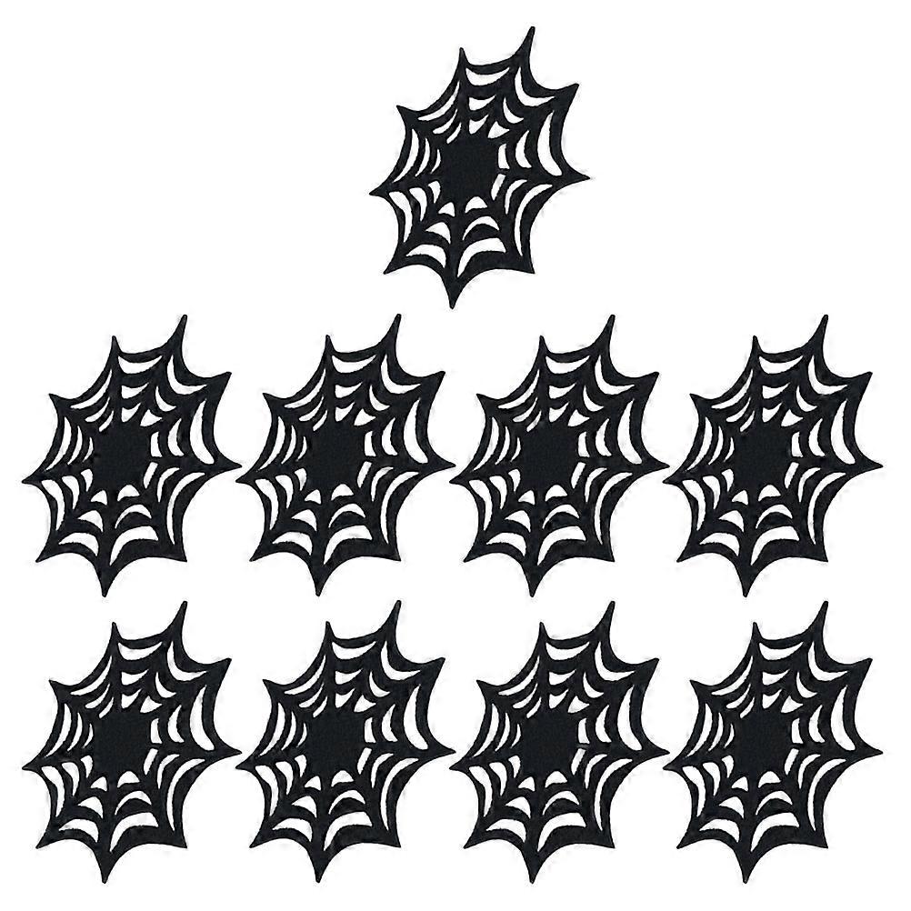 Halloween Spider Web Felt Coasters for Versatile Use 9Pcs Table Coasters