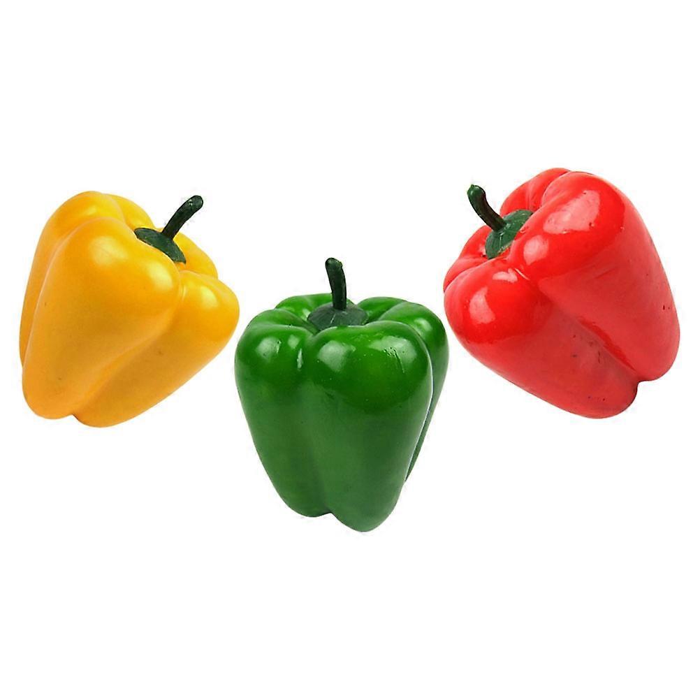 Artificial Green Pepper Vegetable Decor for Party Use 3Pcs Set