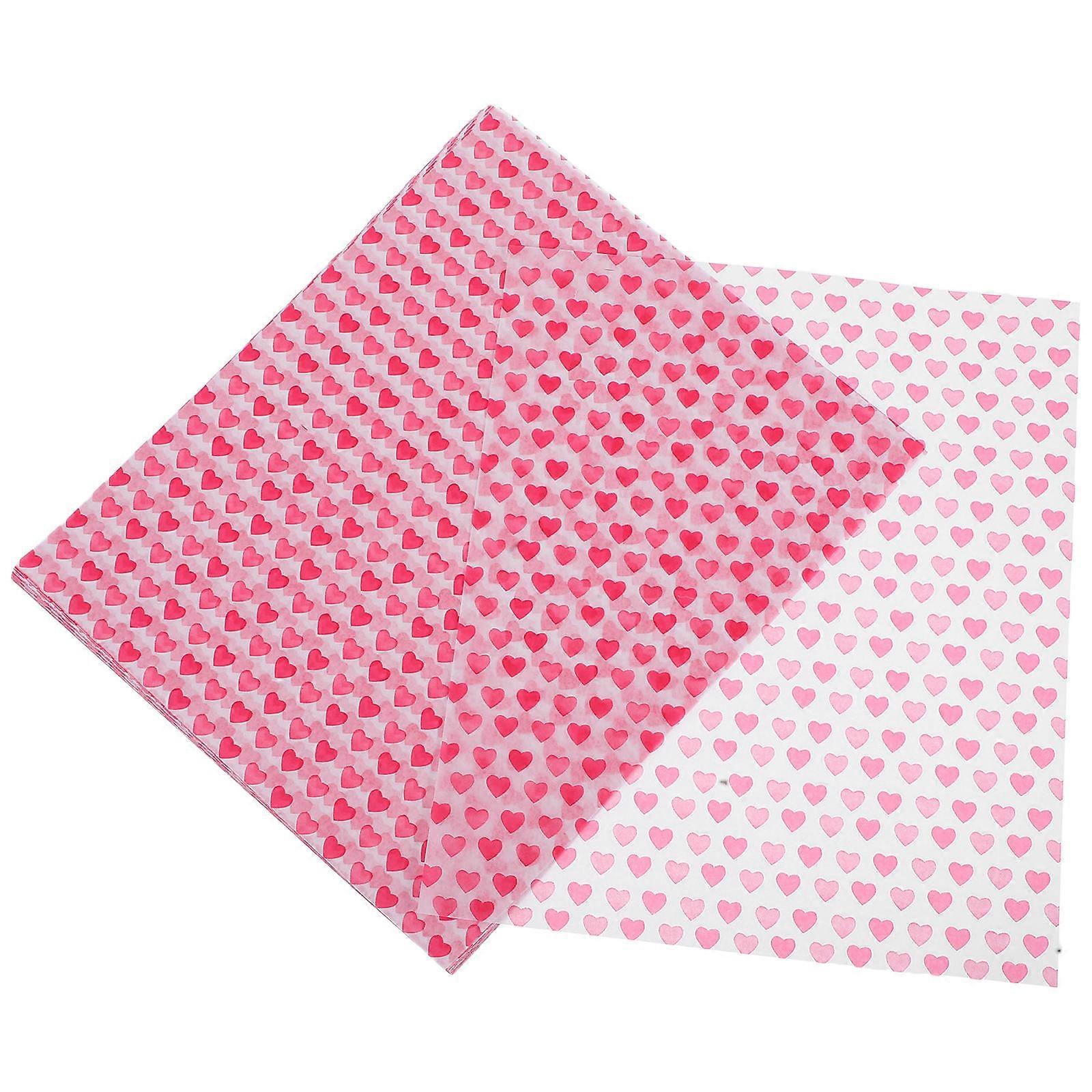 Heart Baking Paper for Wrapping with 50Pcs Oilproof Sheets for Home Use