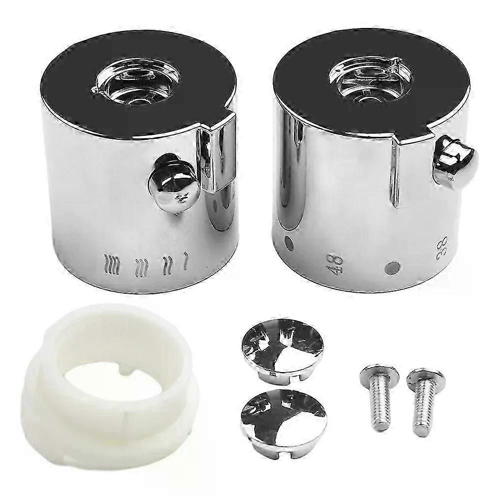 Shower Temperature Control Handle Knob Chrome Thermostatic Handle For SMA Thermostatic Bath Shower Mixer 1 Pair