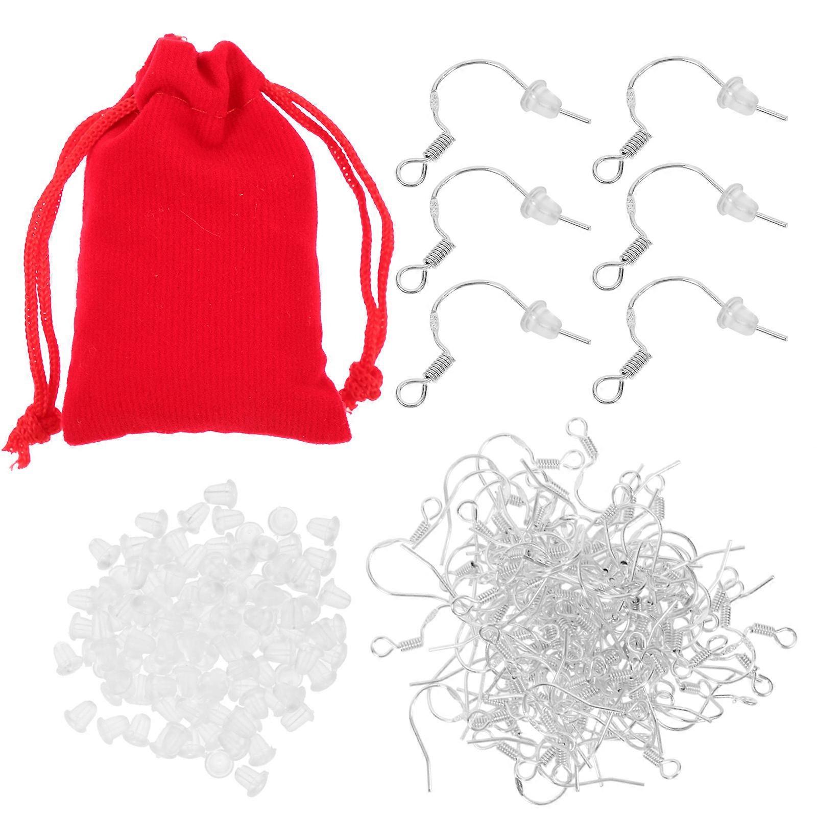 Earring Accessories DIY Hooks for Jewelry Making 2Sets Red