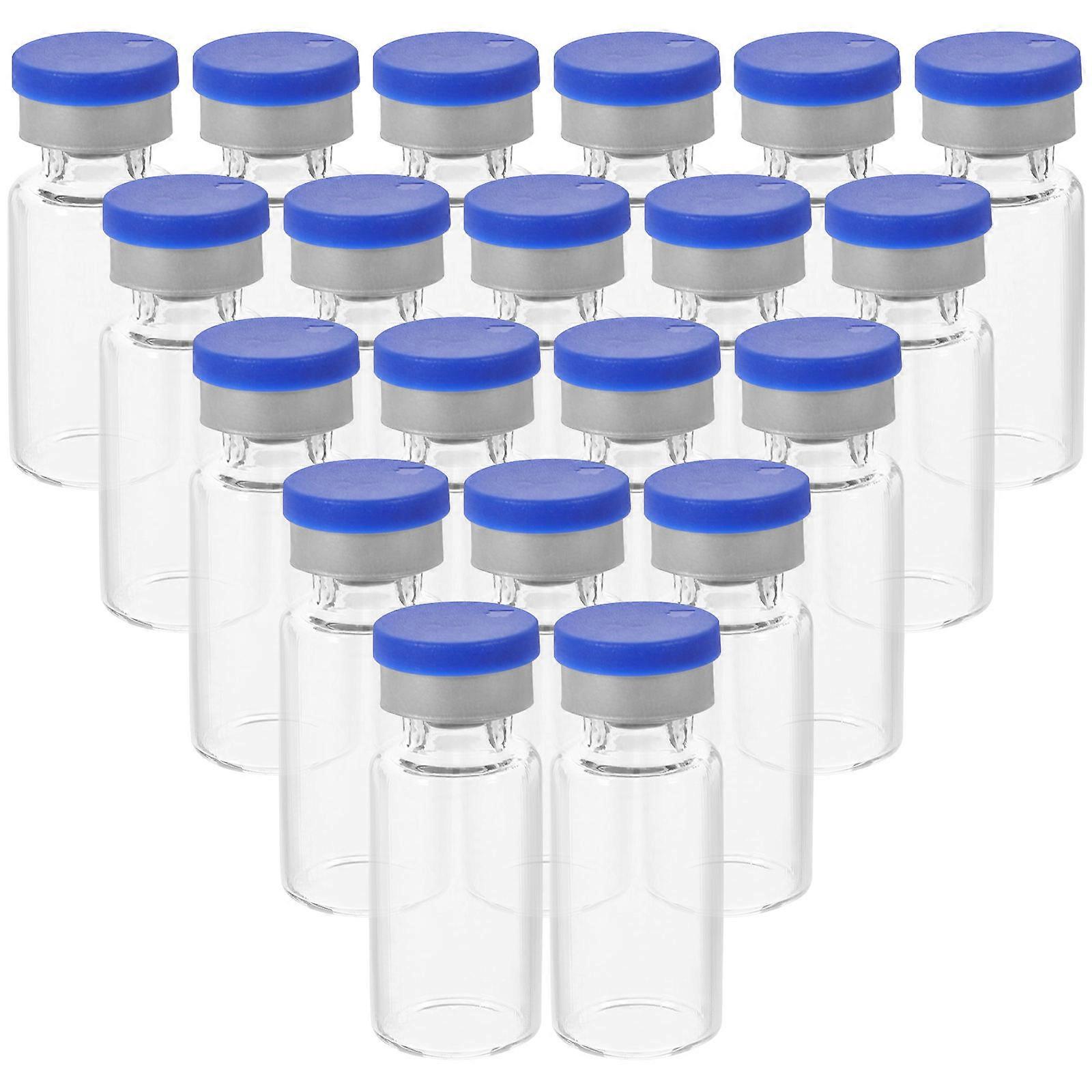 20pcs Clear Glass Vials for Scientific Experiments Storage Bottles Test Tubes 3ml with Caps