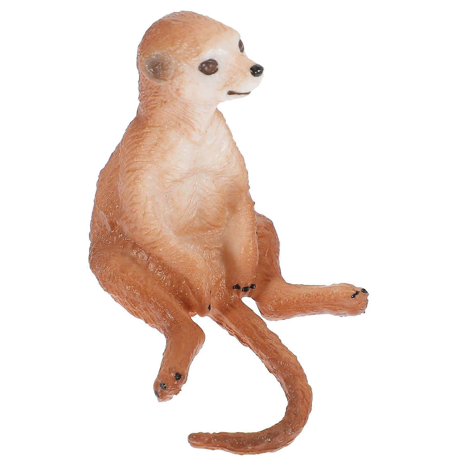 Simulation Meerkat Model Plastic Animal Figurine for Decor Light Brown