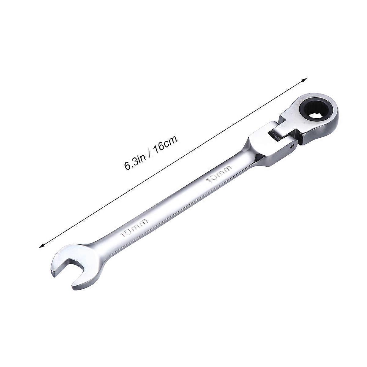 Wrench Spanner Tool 10Mm Dual Head Ratchet for Adjustable Use Silver
