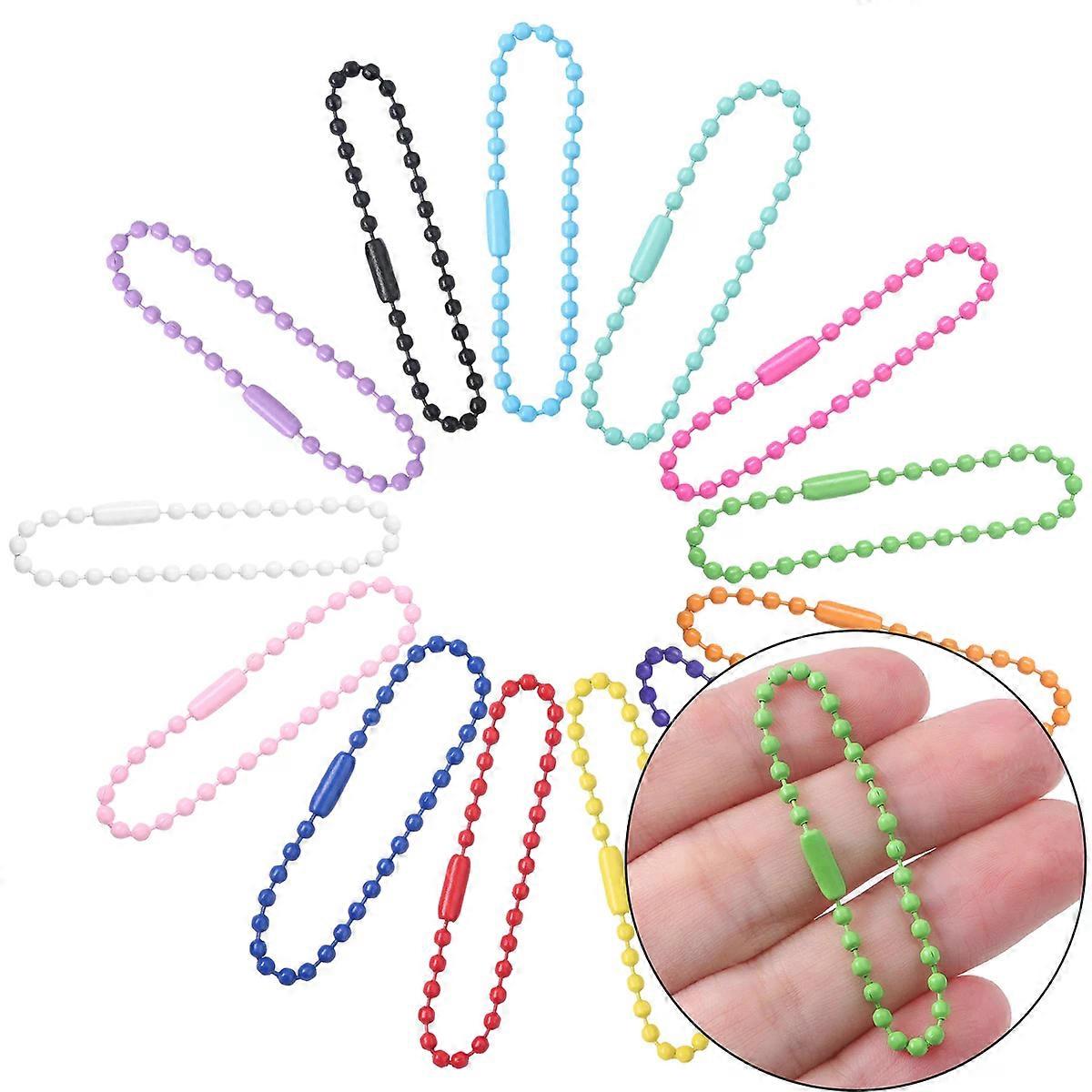 20/40/60/80 pi��ces cha?nes de perles �� billes convient au porte-cl��s/poup��es/��tiquette connecteur d'��tiquette �� main pour bracelet �� bricole