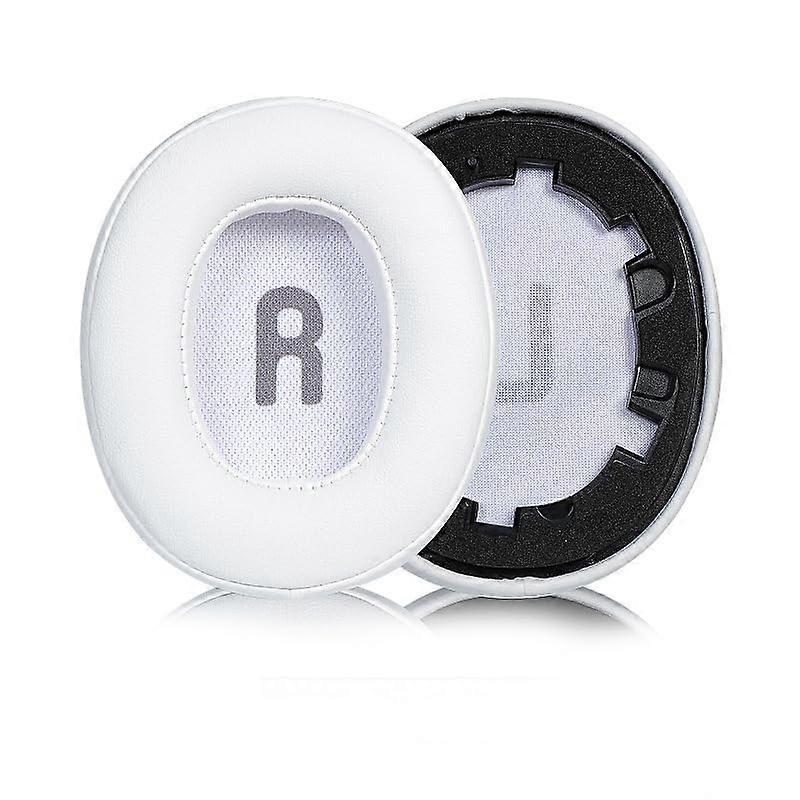 Headphone Replacement Memory Foam Ear Pads Soft Leather Protective Cover Noise Reduction 2 Pack White