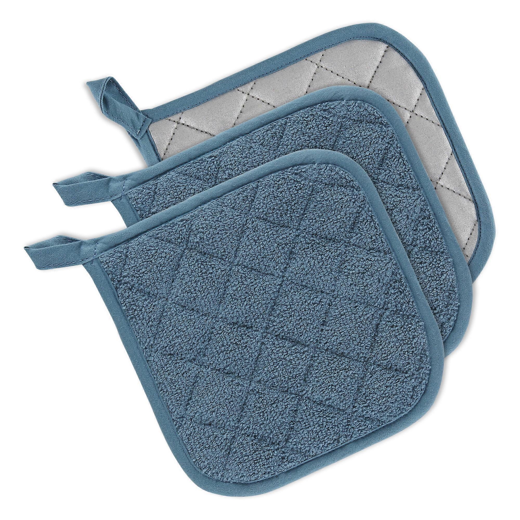 Storm Blue Terry Potholder (Set 3) 7x13