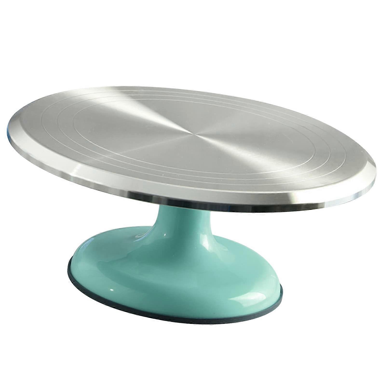 Professional Aluminum Cake Turntable 10 Inch Rotating Cake Stand with Smooth 360 Degree Spin Blue